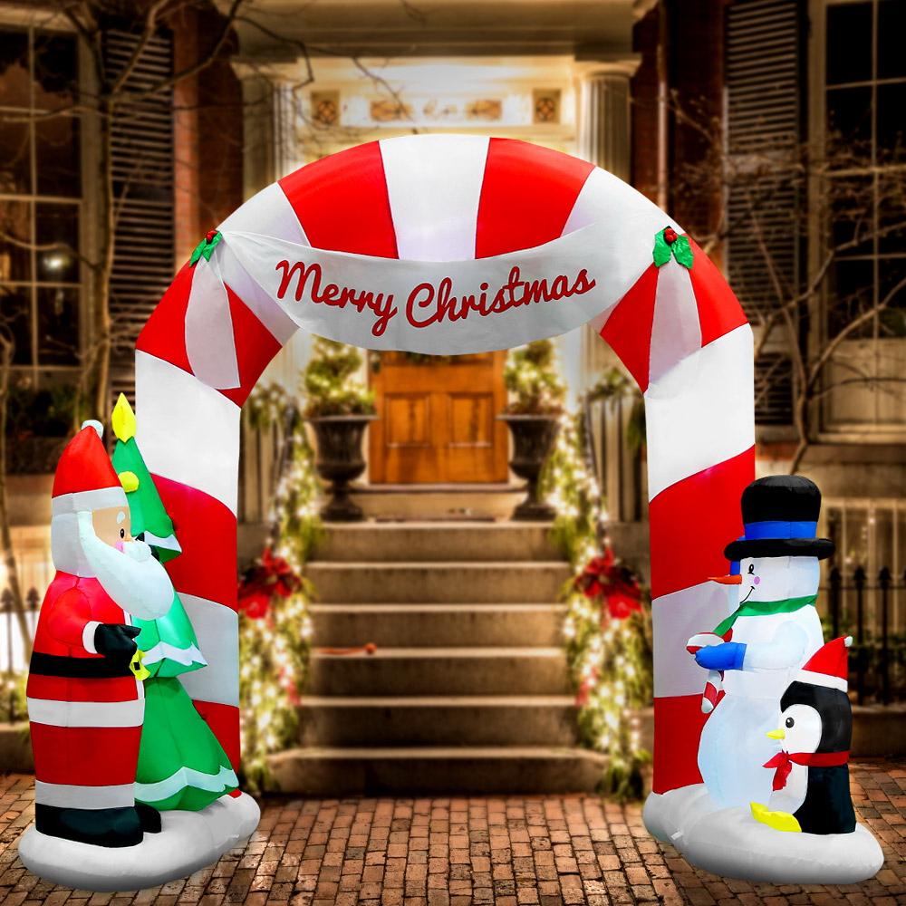 Jingle Jollys Christmas Inflatable Archwary Santa 3M Illuminated