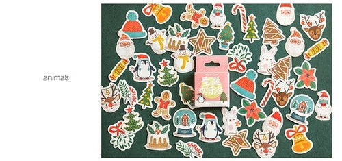 45PCS/PACK Christmas Snow Sticker
