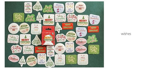 45PCS/PACK Christmas Snow Sticker