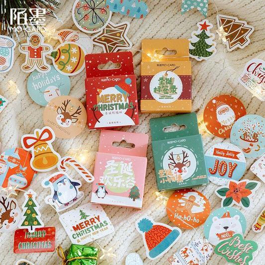 45PCS/PACK Christmas Snow Sticker