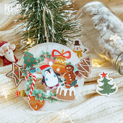 45PCS/PACK Christmas Snow Sticker