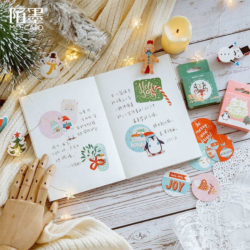 45PCS/PACK Christmas Snow Sticker