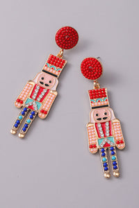 Tiana Beaded Christmas Nutcracker Earrings