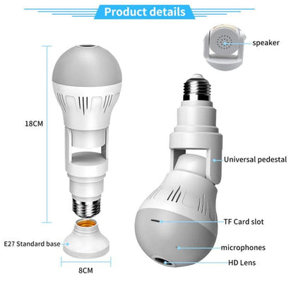 360° Panoramic Hidden Light Bulb Wifi Camera