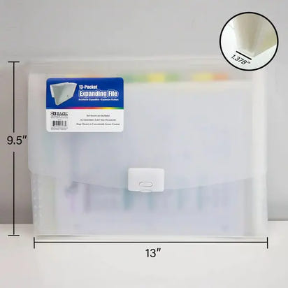 Expanding File Letter Size Translucent Poly 13-Pocket