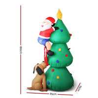 Jingle Jollys Christmas Inflatable Santa Tree 1.8M Illuminated