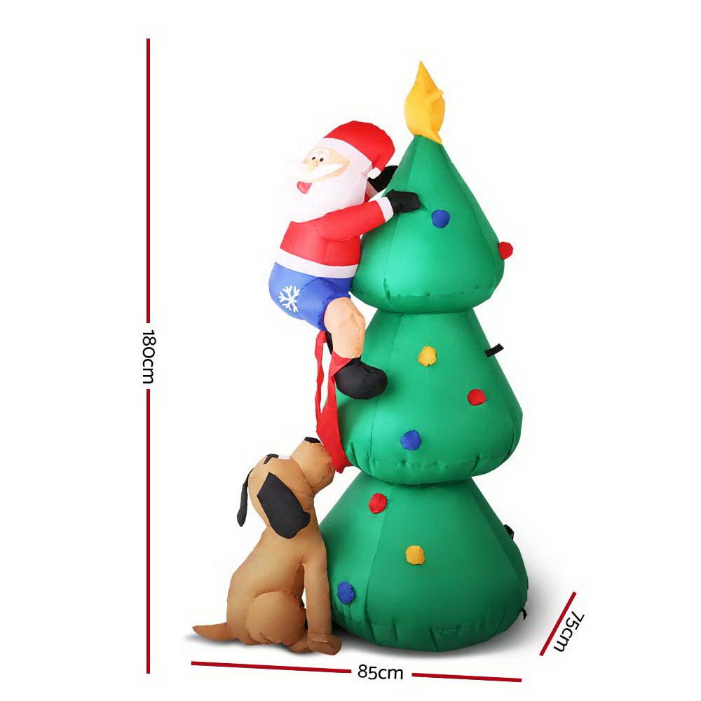 Jingle Jollys Christmas Inflatable Santa Tree 1.8M Illuminated