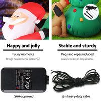 Jingle Jollys Christmas Inflatable Santa Tree 1.8M Illuminated