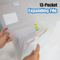 Expanding File Letter Size Translucent Poly 13-Pocket