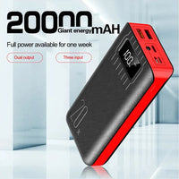 20000mAh External Battery Power Bank Dual USB With LED Flashlight